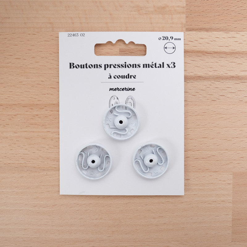 Bouton Pression taille 20,9MM blanc